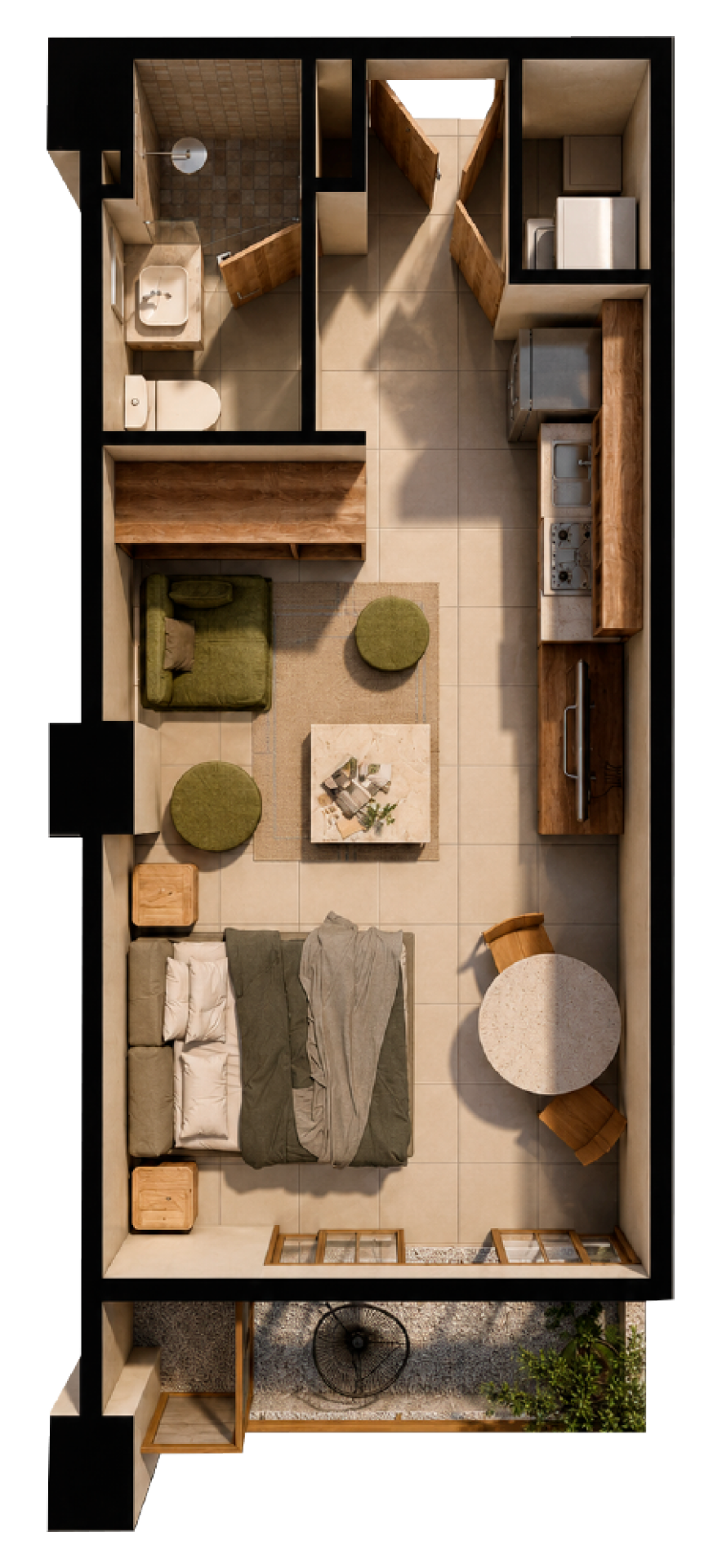 Plano Departamento tipo Estudio